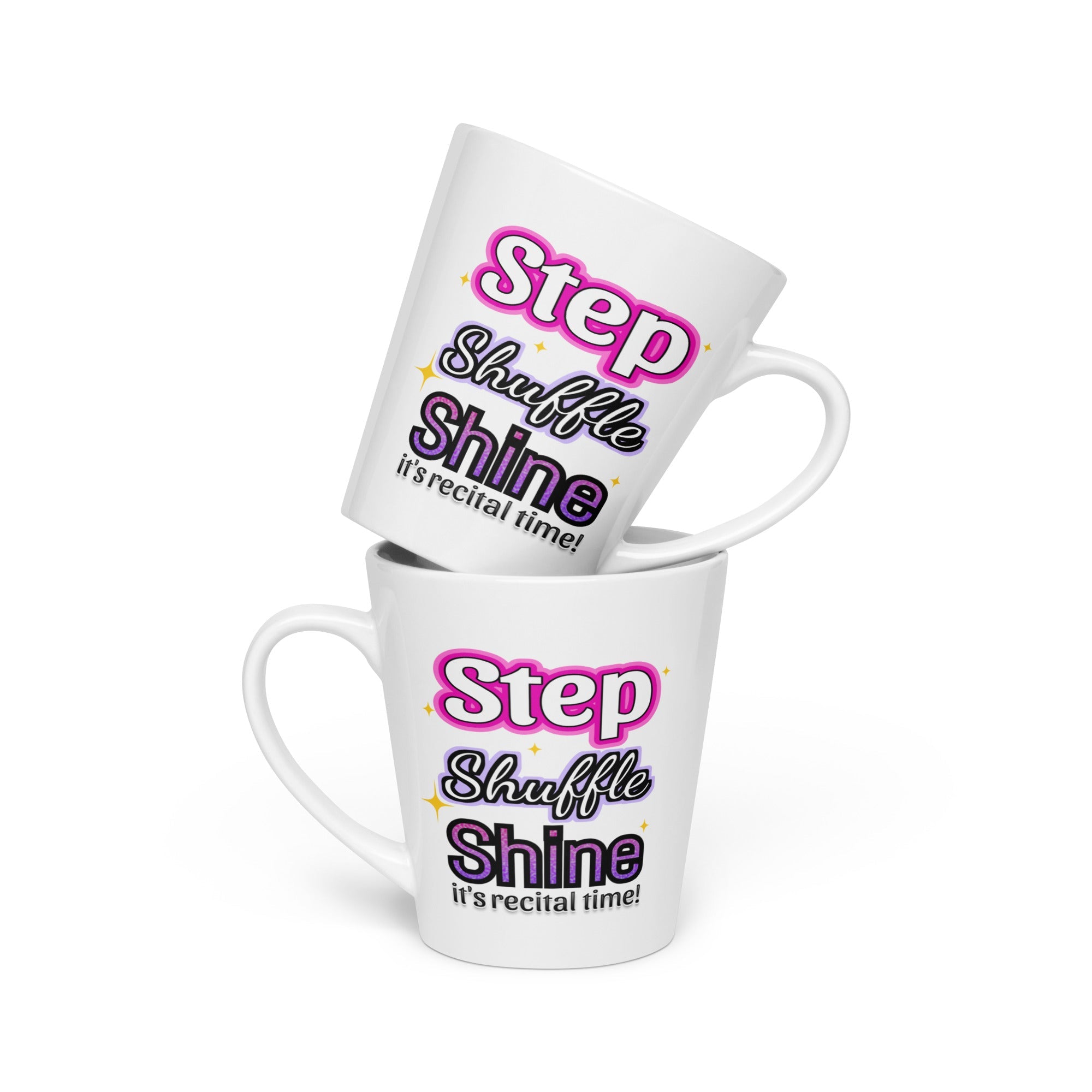 Step Shuffle Shine Latte Mug – Recital Time Dance Mug - The Portable Tap Floor™ Store
