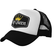 Tap Queen Foam Trucker Hat – Black & White with Gold Crown Accent - The Portable Tap Floor™ Store