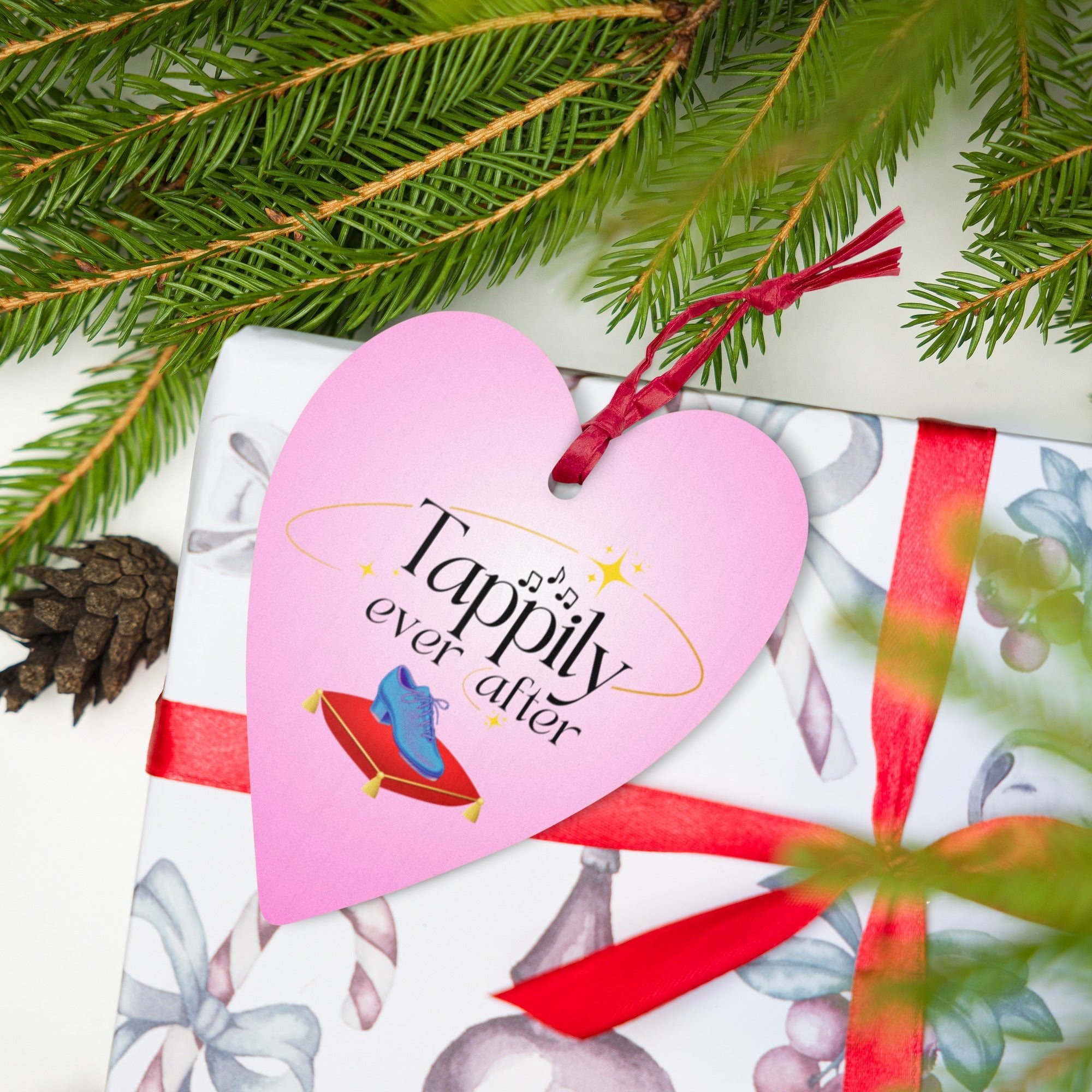 Tappily Ever After | Wooden Heart Ornament - The Portable Tap Floor™ Store