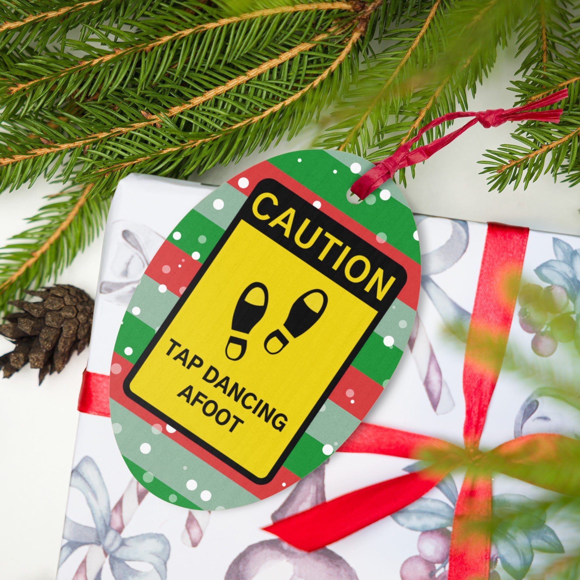 Tap Dancing Afoot | Wooden Holiday Ornament - The Portable Tap Floor™ Store