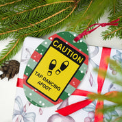 "Tap Dancing Afoot" | Wooden Oval Holiday Ornament - The Portable Tap Floor™ Store