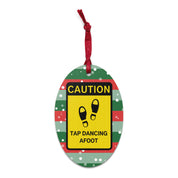 "Tap Dancing Afoot" | Wooden Oval Holiday Ornament - The Portable Tap Floor™ Store