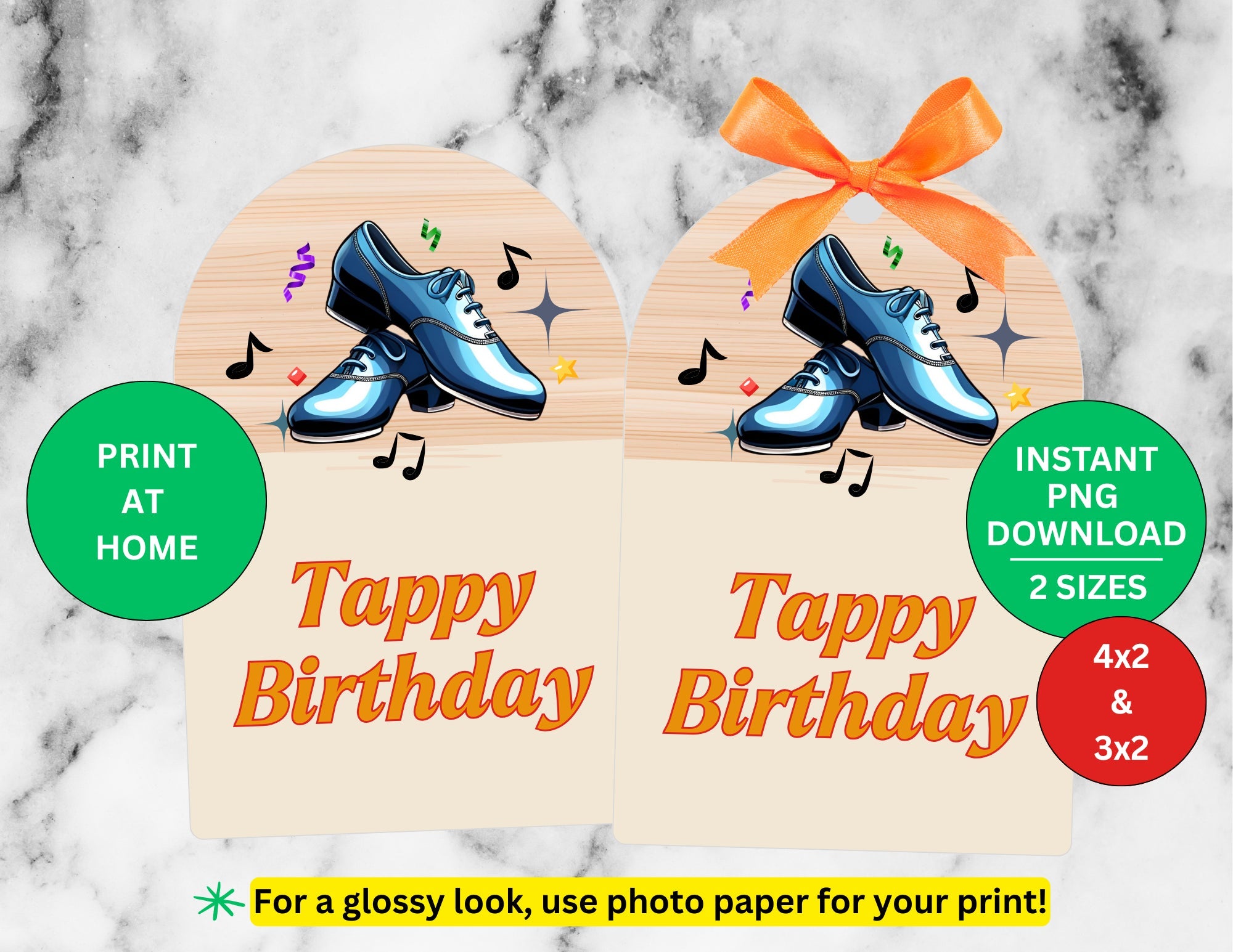 Tappy Birthday! Printable Gift Tag – Instant Download (PNG) - The Portable Tap Floor™ Store